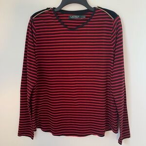 Lauren Ralph Lauren Shoulder Tab Soft Modal Striped Top